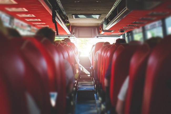 Intérieur d'un bus